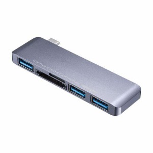 サンワサプライ USB-3TCHC18GY USB Type-Cハブ(カードリーダー付き) メーカー在庫品