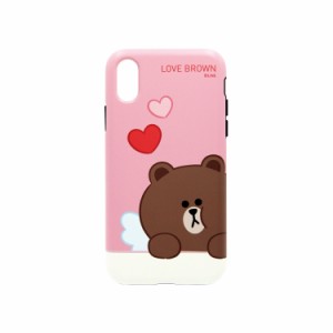 ＬＩＮＥ ＦＲＩＥＮＤＳ iPhone XS / X DUAL GUARD CUPID LOVE ブラウン(KCL-DCL001) 目安在庫=△