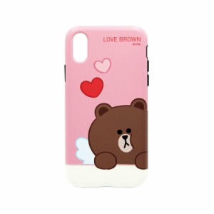 ＬＩＮＥ ＦＲＩＥＮＤＳ iPhone XR DUAL GUARD CUPID LOVE ブラウン(KCL-DCL008) 目安在庫=△