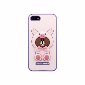 ＬＩＮＥ ＦＲＩＥＮＤＳ 2020 iPhone SE/8/7 SILICON ピギーブラウン(KCL-CPB001) 目安在庫=○