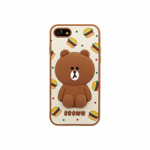 ＬＩＮＥ ＦＲＩＥＮＤＳ 2020 iPhone SE/8/7 SILICON ハンバーガーブラウン(KCL-CHB001) 目安在庫=○