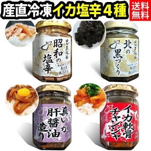 赤羽屋磯辺商店 青森の味！【産直 冷凍】昭和の塩辛４種瓶セット（塩辛・黒造り・醤油・チャンジャ） 特産品