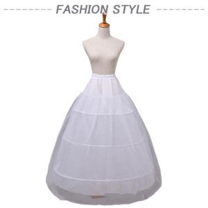 パニエ ロングスカート ドレスボリューム 3本ワイヤー 3段ロングドレス コスチュームドレス用下着花嫁ウェディング演奏会ホワイト