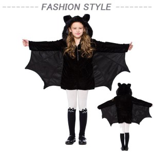 魔女 巫女コスプレ衣装 子ども 大人 女の子  コスチューム 仮装 男の子　ハロウィン 蝙蝠公演服変装 万聖節