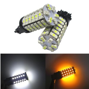 新型 2チップ 120LED  T25 3157ダブル球 2色 ウインカーポジション　ハイフラ抵抗防止付き LED ツインカラー バルブ ■ 2色発光 ホワイト