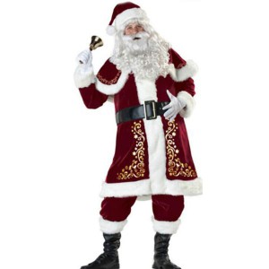 メンズクリスマス サンタ ドレス 男性衣装 帽子 ベルトコスプレ 長袖仮装 コスチューム ロングサンタクロース
