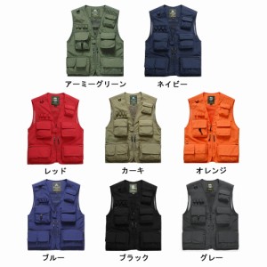 カメラマンベスト 多機能 お釣り 登山服 フィッシングベスト アウトドア   大きいサイズ  撮影用