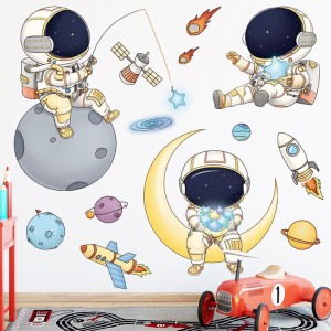 hesperus　ウォールステッカー AAD098　宇宙飛行士　月　ロケット　子供　DIY 壁紙　インテリアシート　剥がせるシール　送料無料