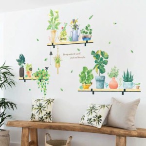 ウォールステッカー AC002　ガーデン　植木鉢　植物　自然　癒す　DIY 壁紙　インテリアシート　剥がせるシール　送料無料