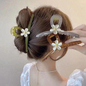 花 ヘアクリップ 大きめ バンスクリップ