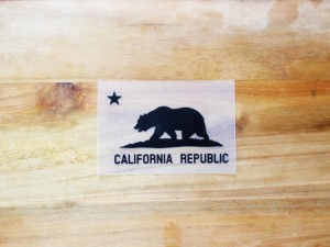 CALIFORNIA REPUBLIC 黒 黒星S 2枚組 ステッカー 車 かっこいい ブランド おしゃれ ウォールステッカー バイク 西海岸 熊 星 サーフィン 