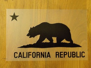 CALIFORNIA REPUBLIC 黒 黒星L ステッカー 車 かっこいい ブランド おしゃれ 切り文字 ウォールステッカー バイク 西海岸 熊 星 サーフィ