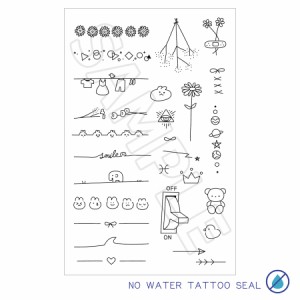 fgt 4 水なしで貼れる 2枚組 タトゥーシール fake tattoo ボディシール ワンポイント シンプル フィンガータトゥー おしゃれ かわいい フ