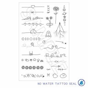 fgt 5 水なしで貼れる 2枚組 タトゥーシール fake tattoo ボディシール ワンポイント シンプル フィンガータトゥー おしゃれ かわいい フ