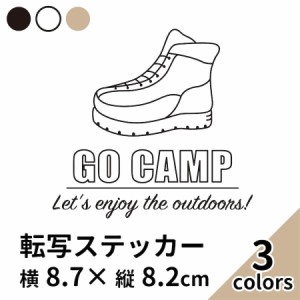 GO CAMP 13 黒 白 ベージュ 2枚組 切り文字 カッティング ステッカー 車 かっこいい ブランド おしゃれ 山 outdoor ブーツ ソロキャンプ