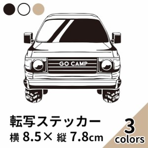 GO CAMP 14 黒 白 ベージュ 2枚組 切り文字 カッティング ステッカー 車 かっこいい ブランド おしゃれ 山 outdoor 四駆 ロクマル ランク