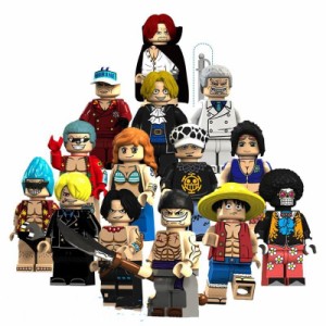 ワンピースブロックおもちゃ LEGO互換品 14点セット ルフィ サンジ 組立 玩具 おもちゃ ミニフィギュア 人気 漫画 アニメキャラクター プ