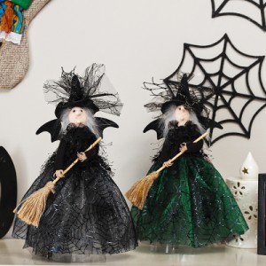 「2点セット」ハロウィン 飾り お人形 飾り物 巫女 魔女 ぬいぐるみ 置物 玄関 お化け屋敷 店舗飾りハロウィン 小道具
