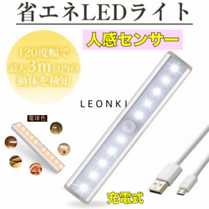 LEDライト 人感センサー USB充電式 階段ライト 足元灯 配線工事不要 省エネ 目に優しい 階段 廊下 トイレ 寝室 玄関