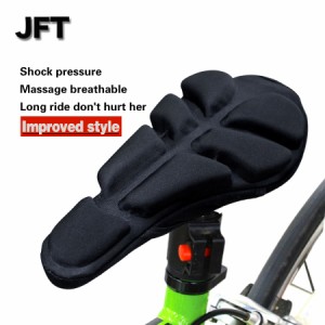 JFT 自転車サドル カバー クッション 3Dエアクッション お尻 痛くない 対策 サドル ゲル 柔らかい 座布団 吸汗速乾 通気性 防塵 防水カバ