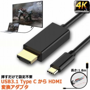 USB C Type c to HDMI 変換 ケーブル 4K 金メッキ端子 コネクター 高速ビデオ転送 音声サポート USB 3.1 Type C to HDMI ケーブル Type C