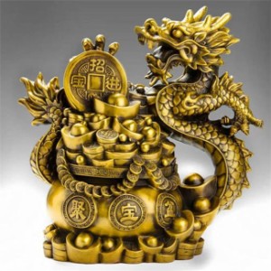 36*37CM 龍の置物 風水 龍 置物 金 風水グッズ 玄関　銅製　開運厄除　祈願成就　ドラゴン 置物 風水 アイテム 龍 竜 龍神 パワースポッ