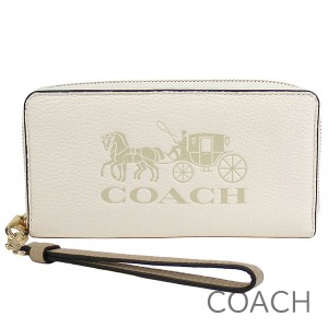 コーチ 長財布 COACH レディース レザー ストラップ付き 馬車モチーフ