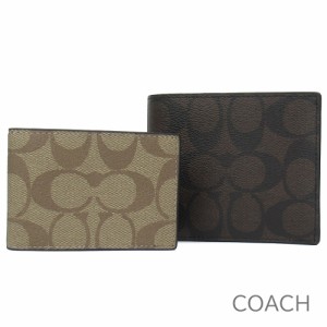 コーチ 二つ折り財布 COACH 定期入れ パスケース IDケース メンズ シグネチャー パスケース付き