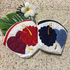 ハワイアンキルト Hawaiian Quilt ハイビスカスコインケース 財布 小銭入れ 小物入れ