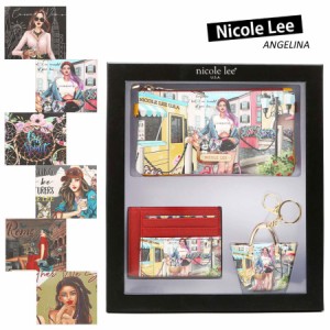 数量限定 NICOLE LEE ニコールリー PRT7011 ガールプリント お財布 ギフトボックス 小銭入れミニポーチ カードケース セット IDケース名