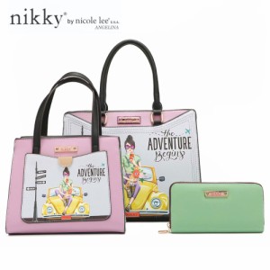 数量限定！Nikky by nicole lee（ニッキー）NK12376 レディース ３点セット トートバッグ＋ハンドバッグ＋ラウンドファスナー長財布 ショ