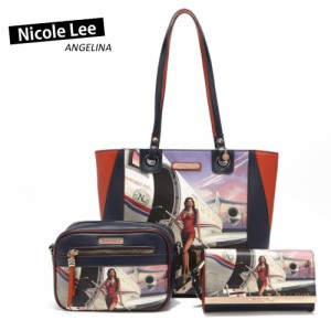 数量限定 NICOLE LEE ニコールリー SET16548 TRAVEL IN FASHION レディース ３点セット トートバッグ＋ショルダーバッグ＋パスケース バ