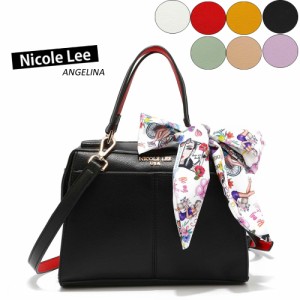 数量限定 NICOLE LEE ニコールリー P16409 RYLEE レディース ロゴ スカーフ付き スクエア ハンドバッグ ポシェット ショルダー 春夏秋冬 