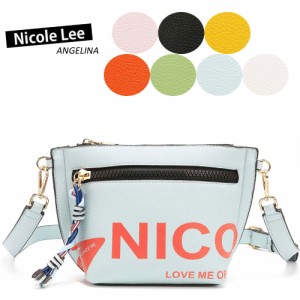 数量限定 NICOLE LEE ニコールリー P16462 KAI レディース ビッグロゴ ミニバッグ ショルダー ポーチ 三つ編みストラップ 春夏秋冬 ビー