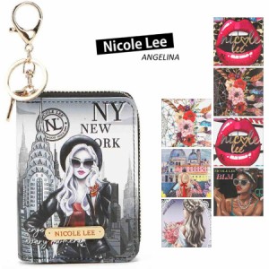 数量限定！NICOLE LEE ニコールリー PRT6810 レディース カードケース 名刺入れ コンパクト イラストプリントミニ財布 ラウンドファスナ