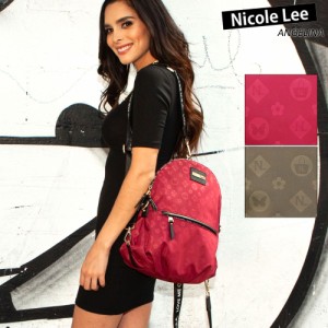 数量限定！NICOLE LEE ニコールリー NYL15324 モノグラムロゴ柄 レディース ナイロン リュック バックパック ショルダー ハンドバッグ 2W