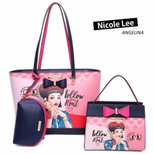 数量限定！ NICOLE LEE ニコールリー SET16044 レディース ３点セット トートバッグ＋スモールバッグ＋マルチポーチ DAISY TAKES LOVE ビ