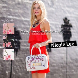 NICOLE LEE ニコールリー CHR12713 桜 フローラル メタルロゴ レディース ハンドバッグ ミニボストンバッグ レトロフラワー クラシカル 