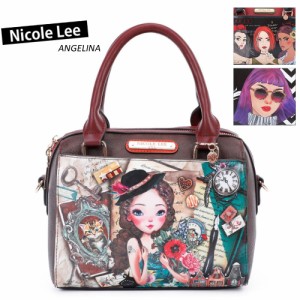 数量限定 NICOLE LEE ニコールリー PRT15134 レディース スクエアハンドバッグ ショルダー 花柄 ビーガンレザー アンティーク ミニボスト