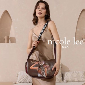 2024 新作 数量限定 NICOLE LEE ニコールリー BD17024 BLIND DATE SHOULDER BAG レディース スカーフ付き ブラウン レッド ベージュ ショ