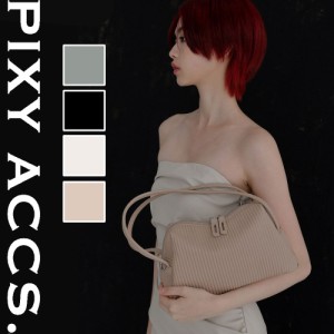 保証付 返品OK  日本正規代理店  2024 PIXY ACCS. ピクシーアックス  GR230002 レディース プリーツ コードレス ハンドバッグ ショルダー