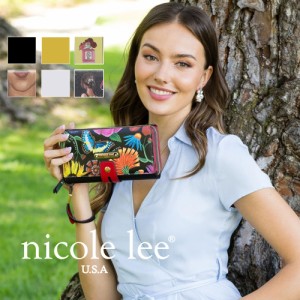 新作 AW NICOLE LEE ニコールリー PRT7472 レディース フラワー 長財布 花柄 ケース付 カード入れ 通帳入れ イラストプリント お札入れ 