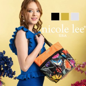 新作　AW 数量限定 NICOLE LEE ニコールリー MES7030 レディース 蝶 フラワー 花柄 オーガナイザー レディース ナイロン メッシュ ハンド