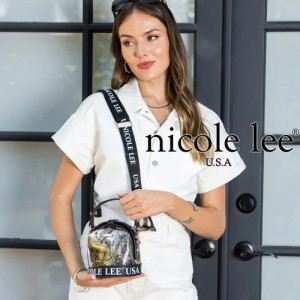 新作 AW NICOLE LEE ニコールリー P16792 レディース ニコルリー バケットバッグ 大人リッチ 英字柄 メタルシルバー ロゴジャガードショ