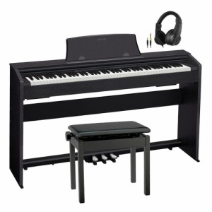 電子ピアノ カシオ デジタルピアノ PX-770BK 高低自在椅子+変換プラグ付きヘッドホンセット