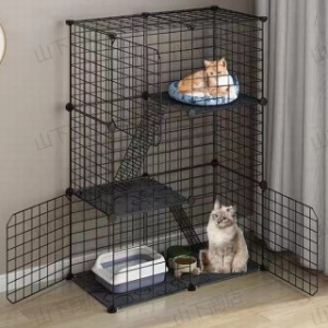 ペットケージ キャットケージ 3段 ステップ台 ジョイント式　猫ケージ　ペット　小屋 ペットフェンス　ペットケージ ねこ 小動物 犬 ウサ