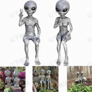 宇宙人 フィギュア 男 女 2個セット UFO人形　オブジェ　置物　置き物　おもちゃ　飾り　