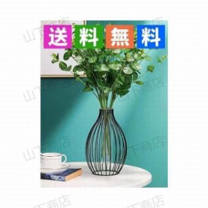 韓国　雑貨　フラワーベース　水栽培　花瓶　一輪挿し　ブラック　金属ワイヤー