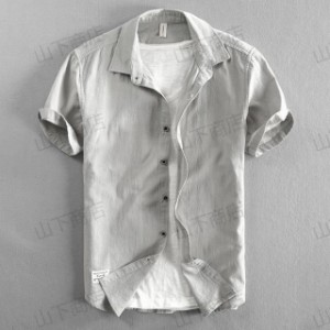 シャツ メンズ 半袖 カジュアルシャツ 白シャツ 無地 シンプル レギュラーカラー ビジカジ 羽織り