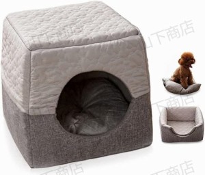 猫ハウス ペットハウス　冬 2WAY クッション キャットハウス 猫用ベッド ふわふわ ソファー 犬 用 小屋 ドーム型 折り畳み 子猫 通年タイ